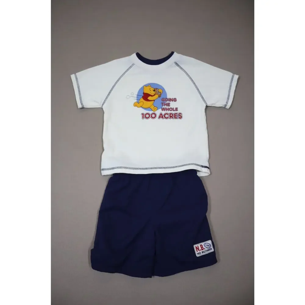 NWT 2002 Vintage Winnie The Pooh Kids Shirt‎ and Short Set 3T Boys